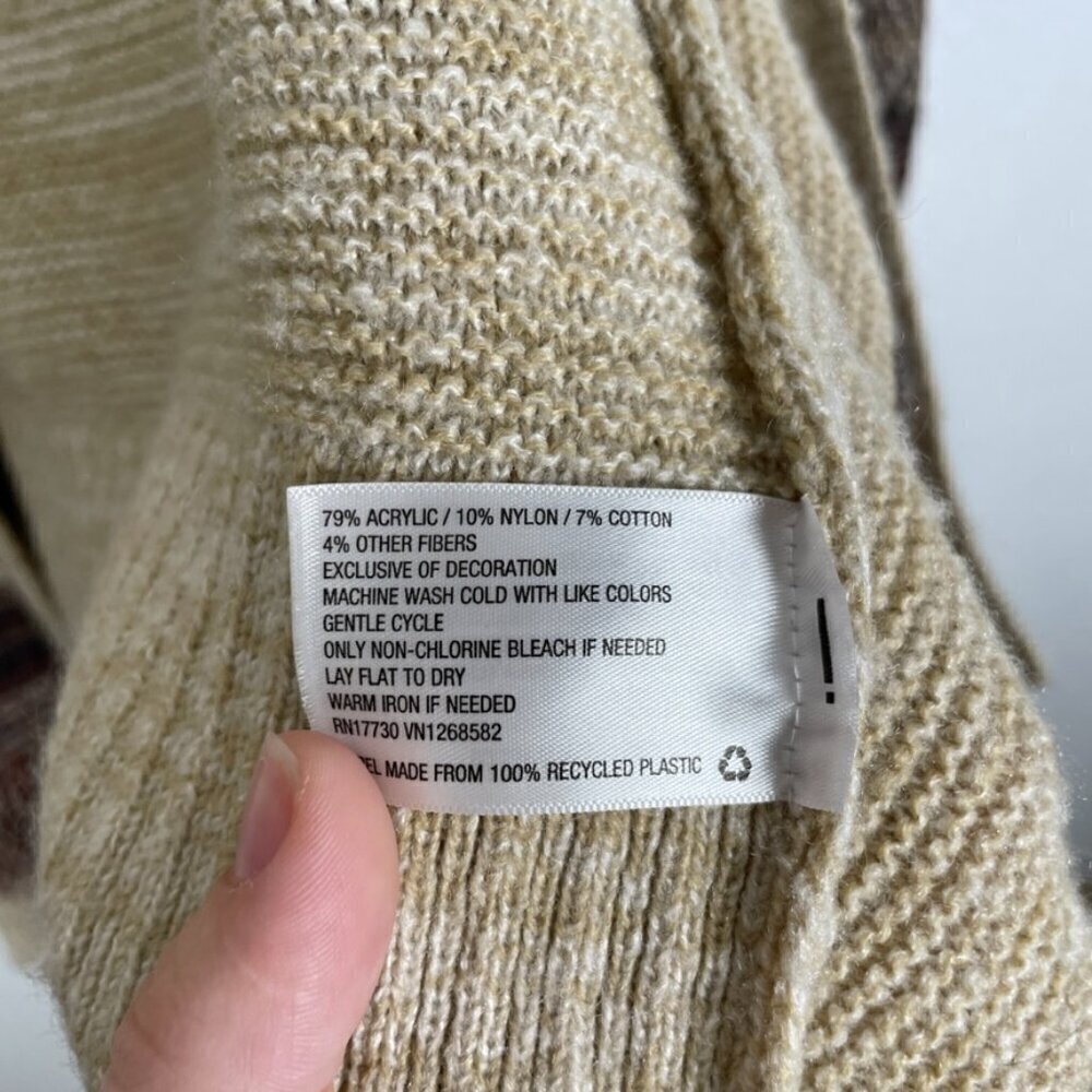 Target Knox Rose Boho Knit Fringe Neutral Poncho Cardigan Size: Medium - Picture 14 of 14
